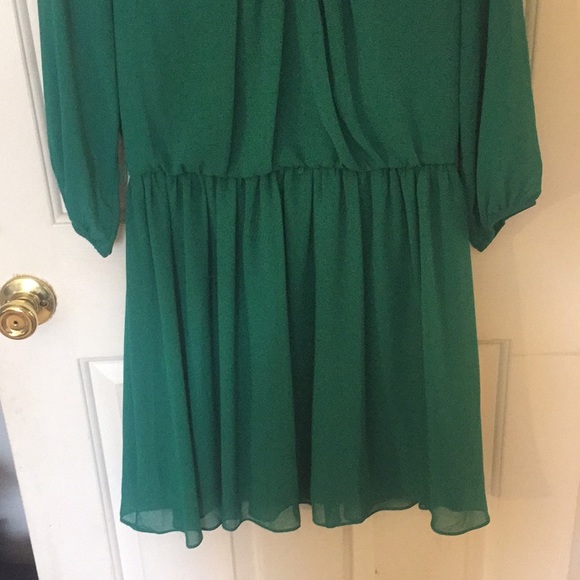 Teal/ish green long sleeve scoop neck dress - Picture 2 of 5